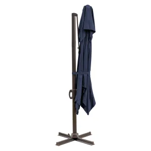 10' Navy Blue Square Patio Umbrella with Stand - Stylish, Weather-Resistant Shade for Outdoors