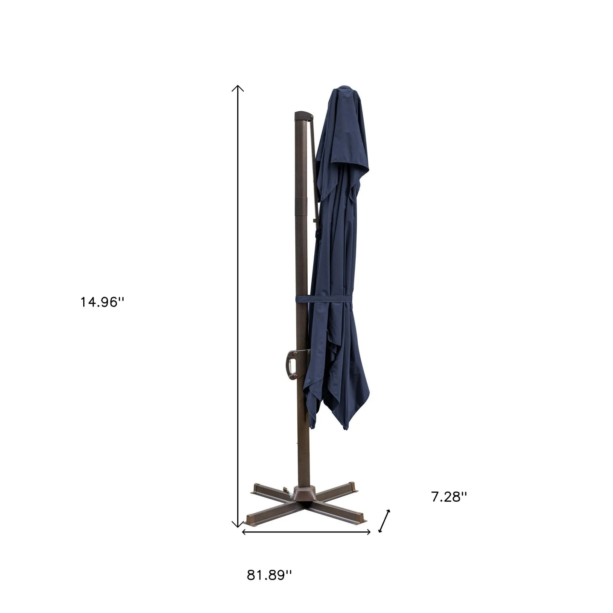 10' Navy Blue Square Patio Umbrella with Stand - Stylish, Weather-Resistant Shade for Outdoors