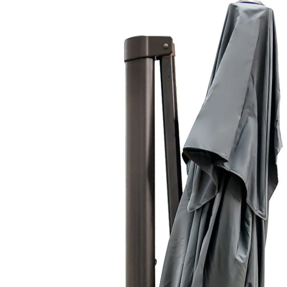 113" Dark Gray Cantilever Patio Umbrella with Stand - Stylish, Weather-Resistant Shade for Outdoors