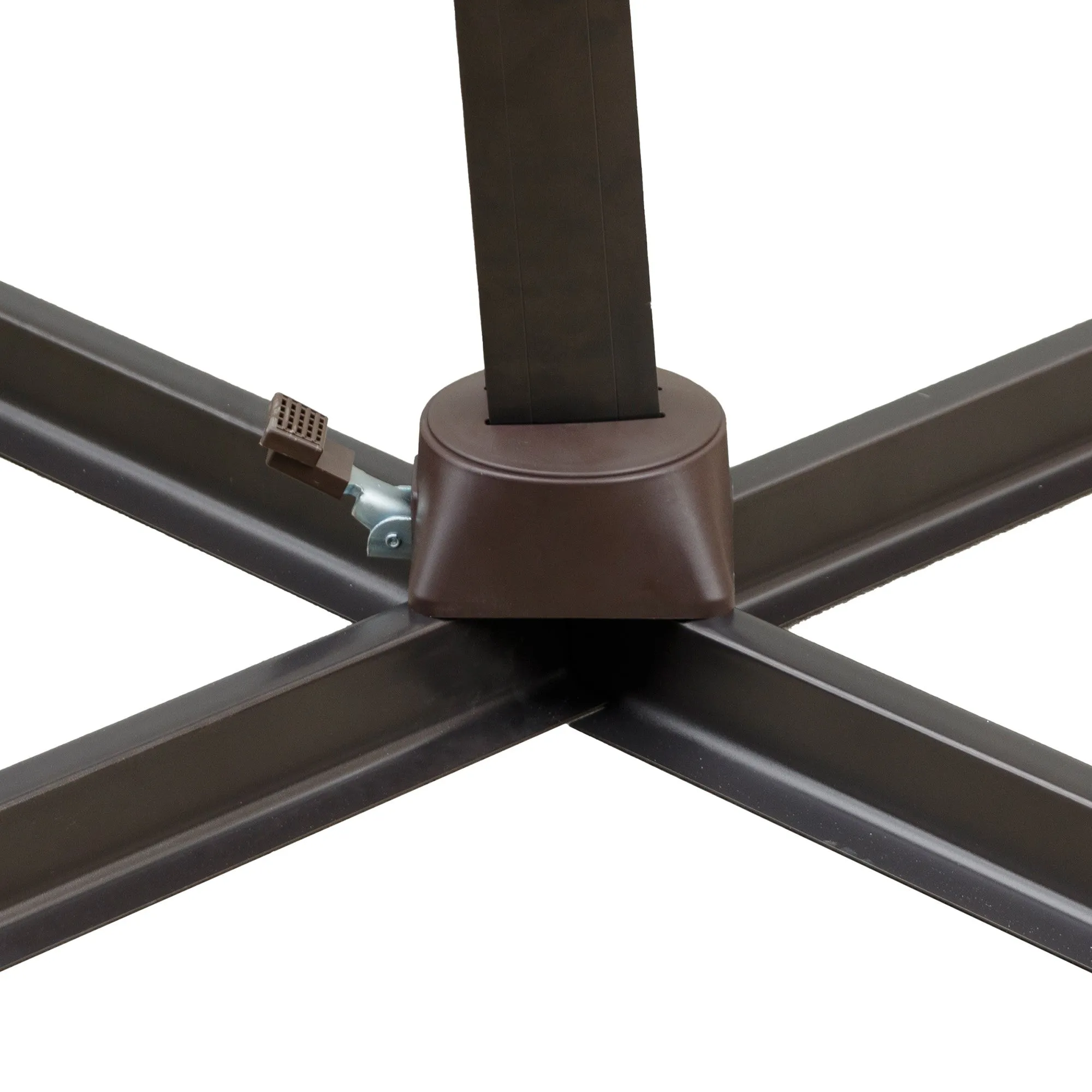 11.5' Navy Blue Cantilever Patio Umbrella with Stand – Stylish Shade for Outdoor Living Spaces