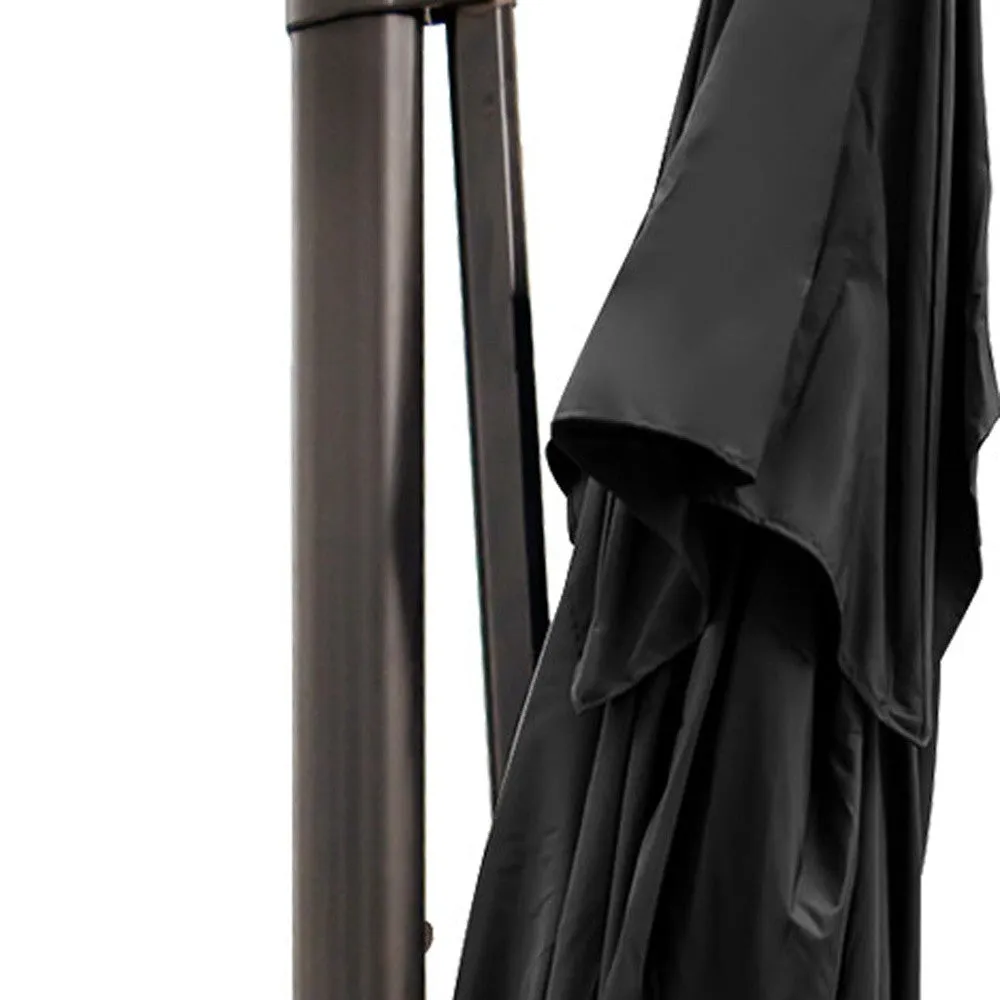 13' Black Polyester Rectangular Tilt Cantilever Patio Umbrella with Stand – Stylish Shade Anywhere!