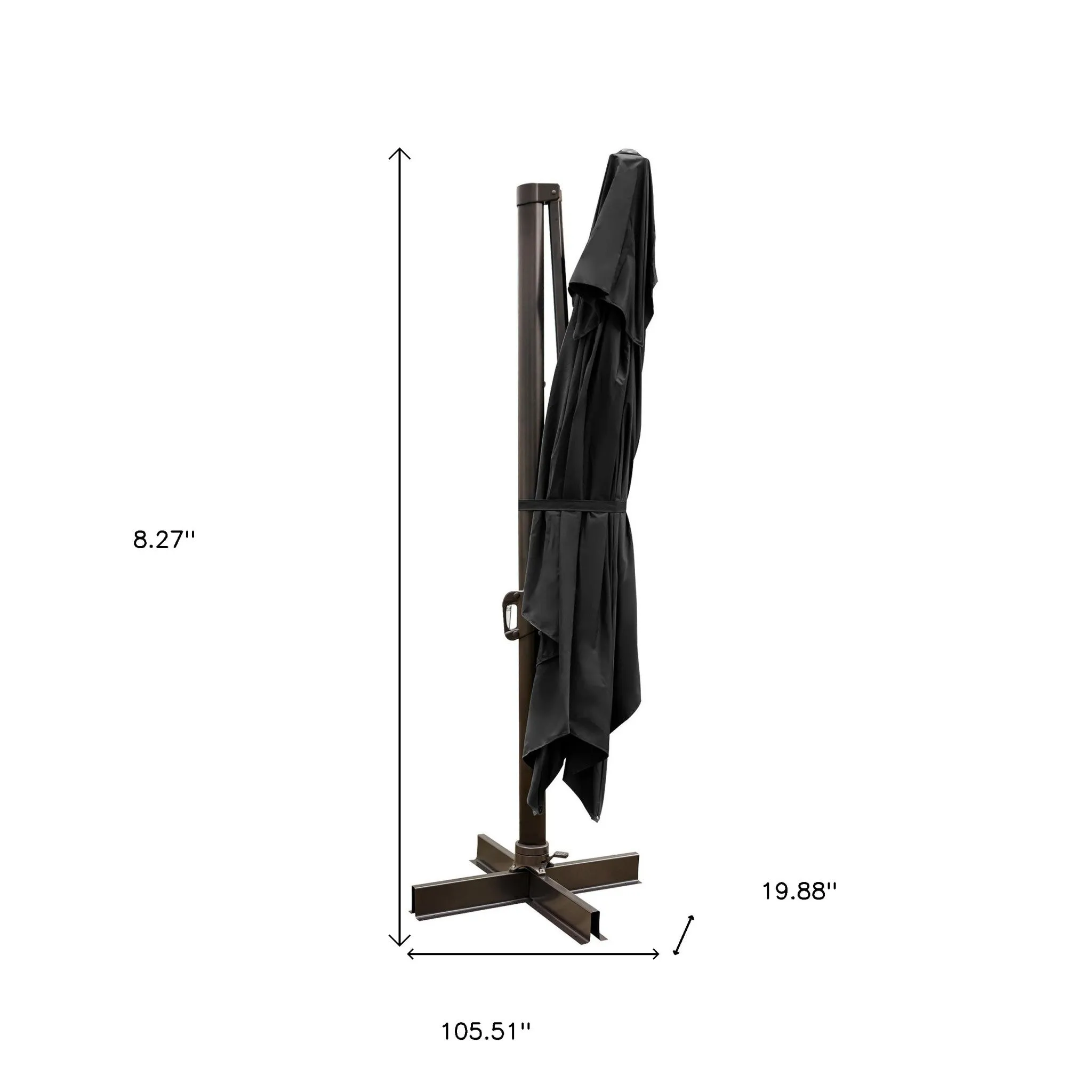 13' Black Polyester Rectangular Tilt Cantilever Patio Umbrella with Stand – Stylish Shade Anywhere!