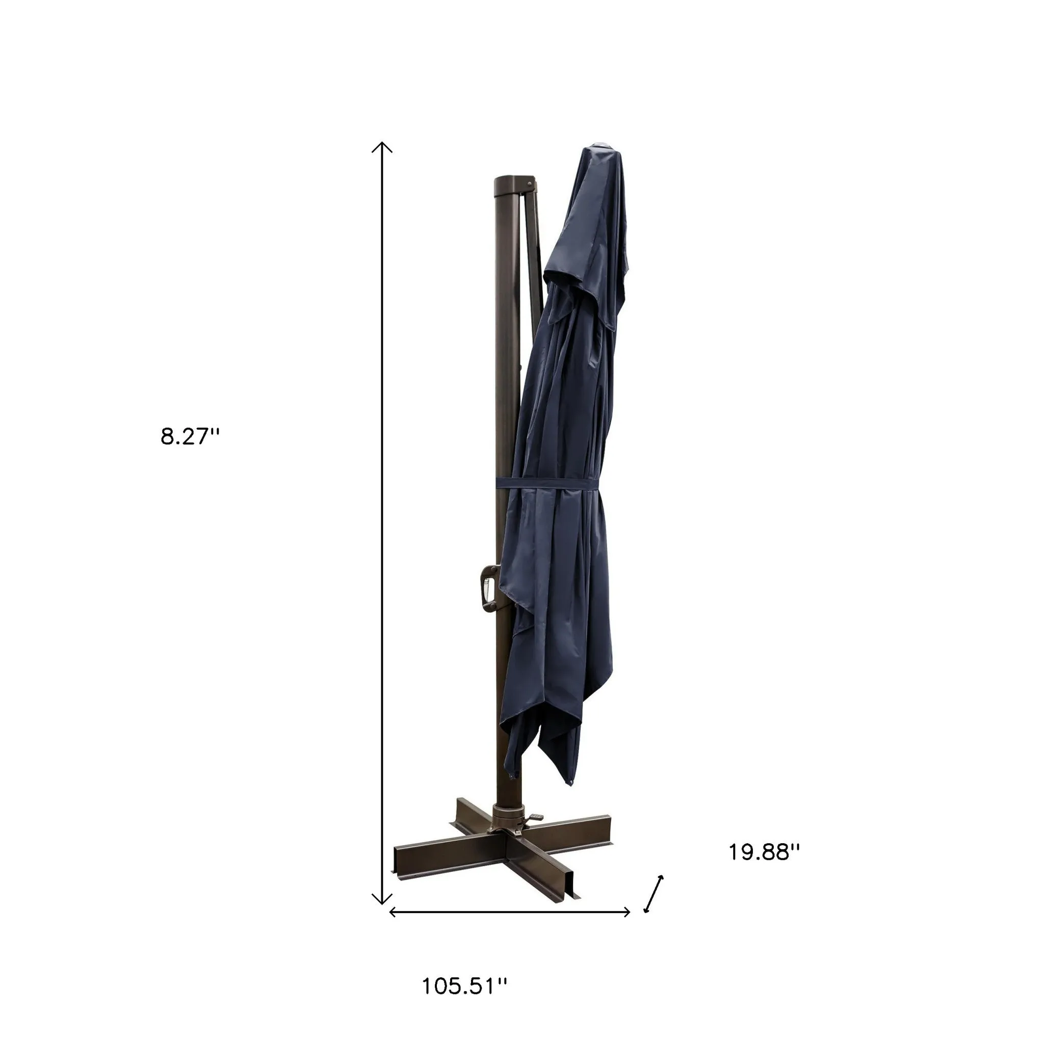 13' Navy Rectangular Tilt Cantilever Patio Umbrella with Stand - Stylish Shade for Outdoor Relaxation