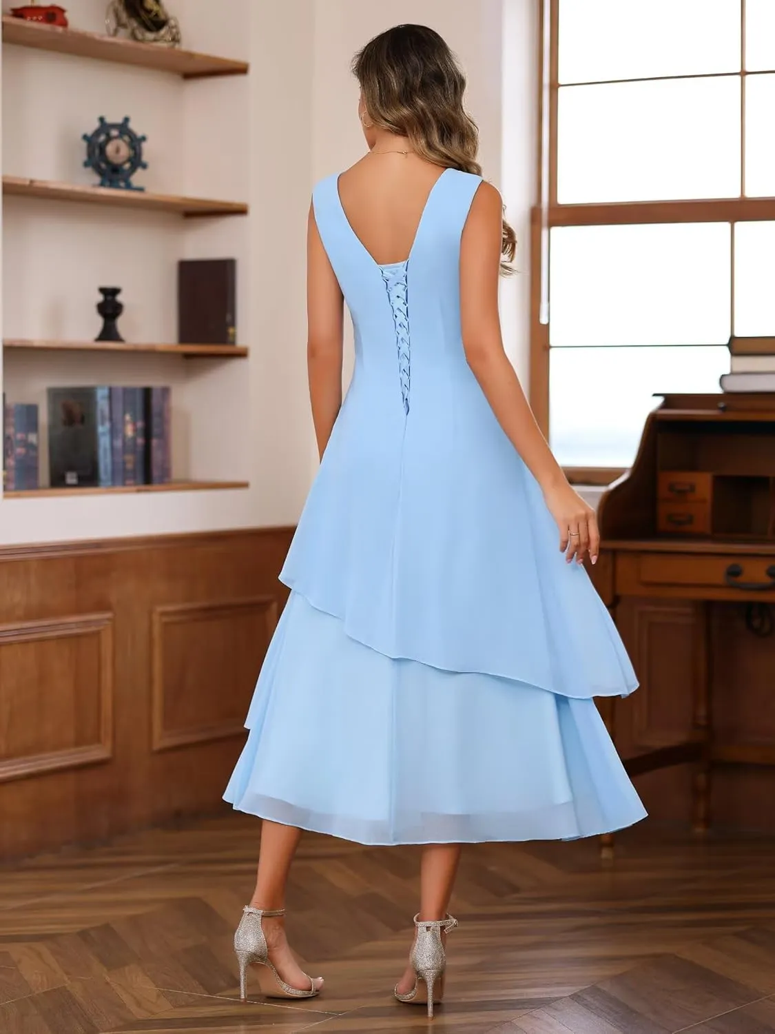 2 Piece Mother of The Bride Dresses with Jacket 2025 Chiffon Formal Evening Gown Hi008