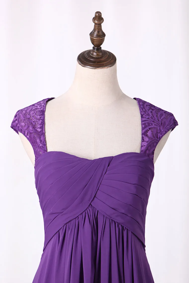 2024 Bridesmaid Dresses Off The Shoulder A-Line Chiffon & Lace