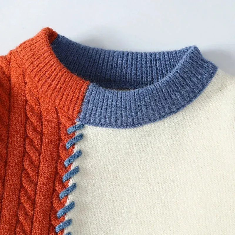 2024 Mens Streetwear Ripped Hole Fashion Sweater Korean High End Luxury Winter Hip Hop Sweaters Men Soft Warm Autumn Pullover