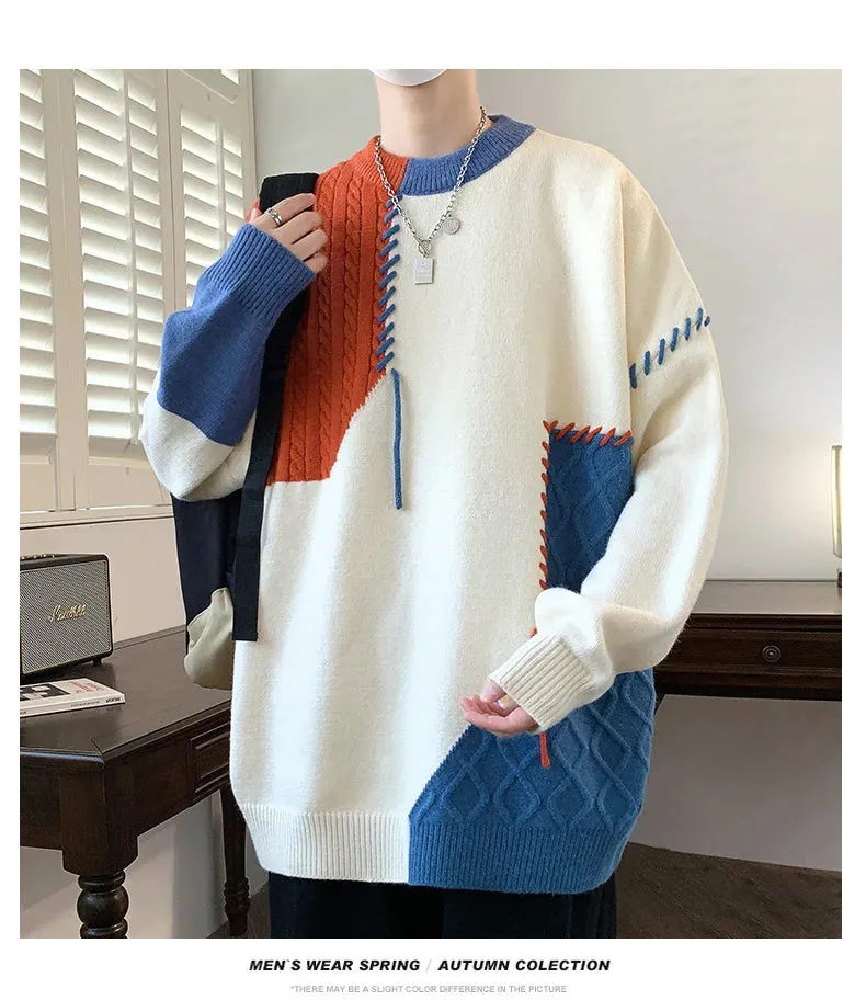 2024 Mens Streetwear Ripped Hole Fashion Sweater Korean High End Luxury Winter Hip Hop Sweaters Men Soft Warm Autumn Pullover