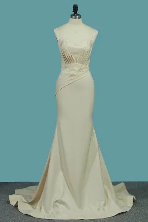 2024 Mermaid Evening Dresses Off The Shoulder With Ruffles PBXSTN2F