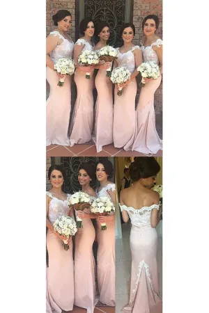 2024 Mermaid Off The Shoulder Bridesmaid Dresses  With Applique