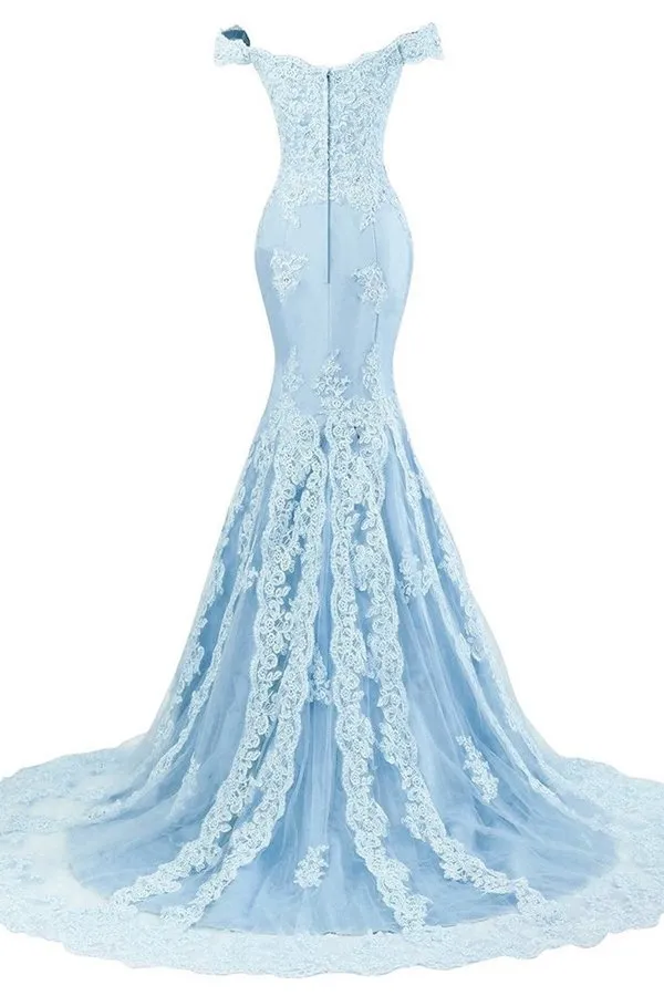 2024 Off The Shoulder Prom Dresses Mermaid Tulle PBGDMKS1