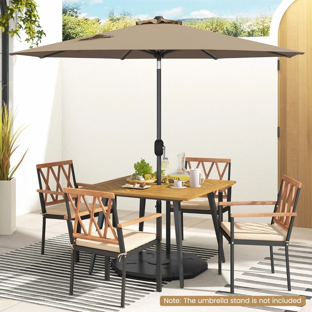 270cm Patio Umbrella Cantilever for Garden and Deck-Grey
