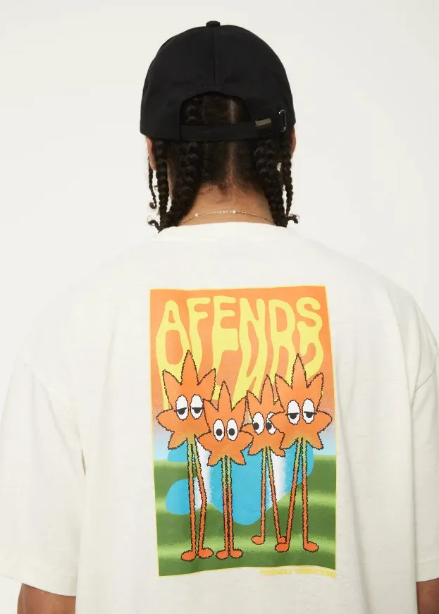 Afends Vibrations Hemp Boxy T-Shirt Off White