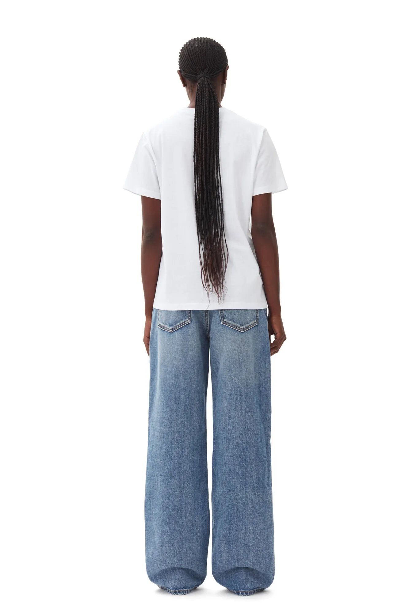Basic Jersey Cherry Relaxed T-Shirt - Bright White