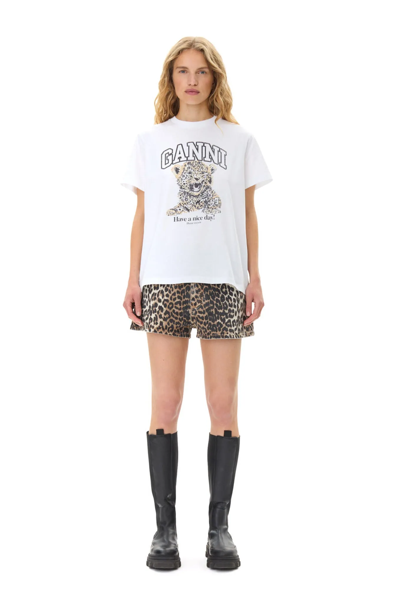 Basic Jersey Relaxed T-Shirt - Leopard