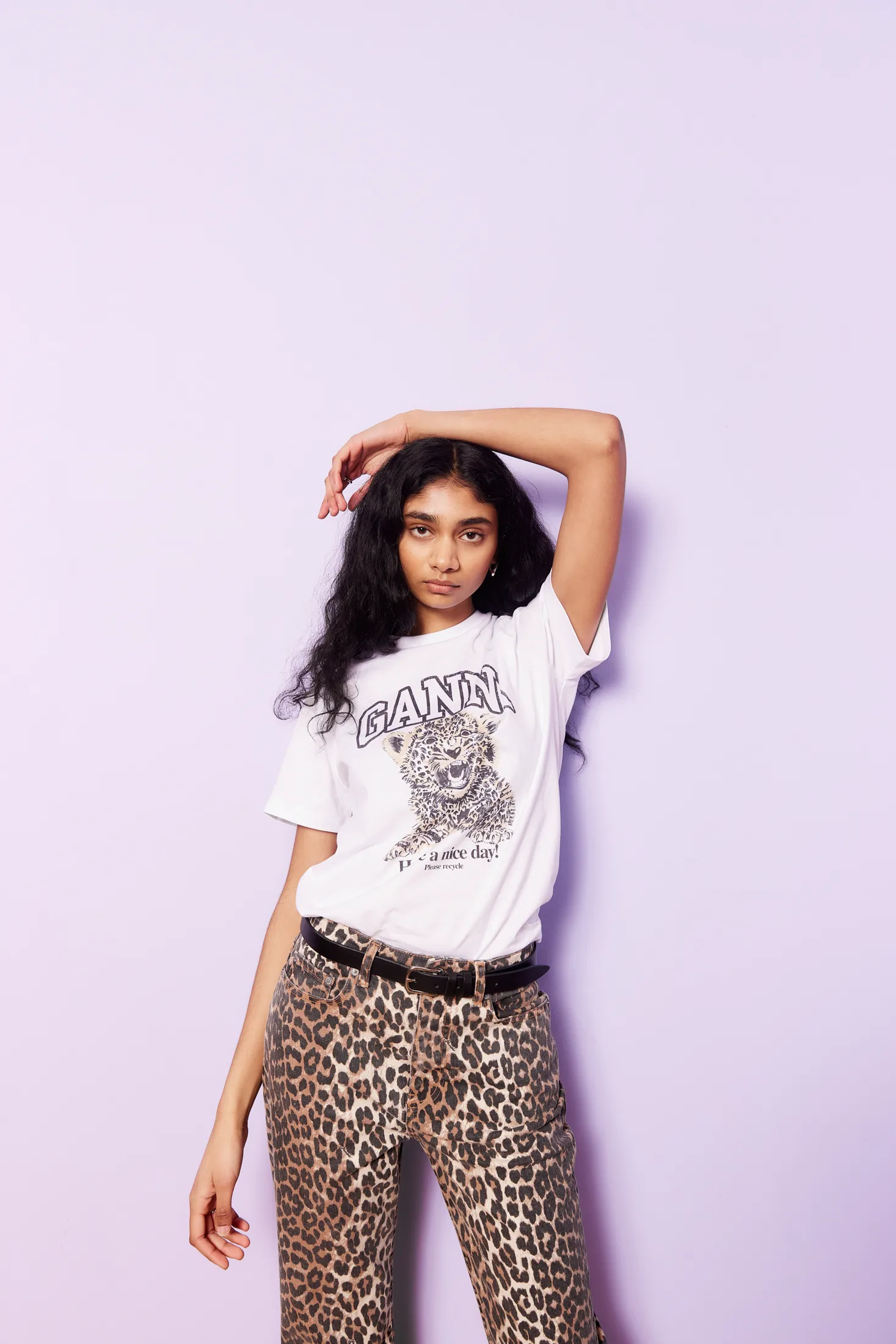 Basic Jersey Relaxed T-Shirt - Leopard
