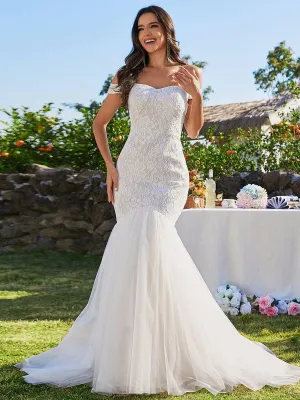 Bodycon Lace Off Shoulder Mermaid Wedding Dress