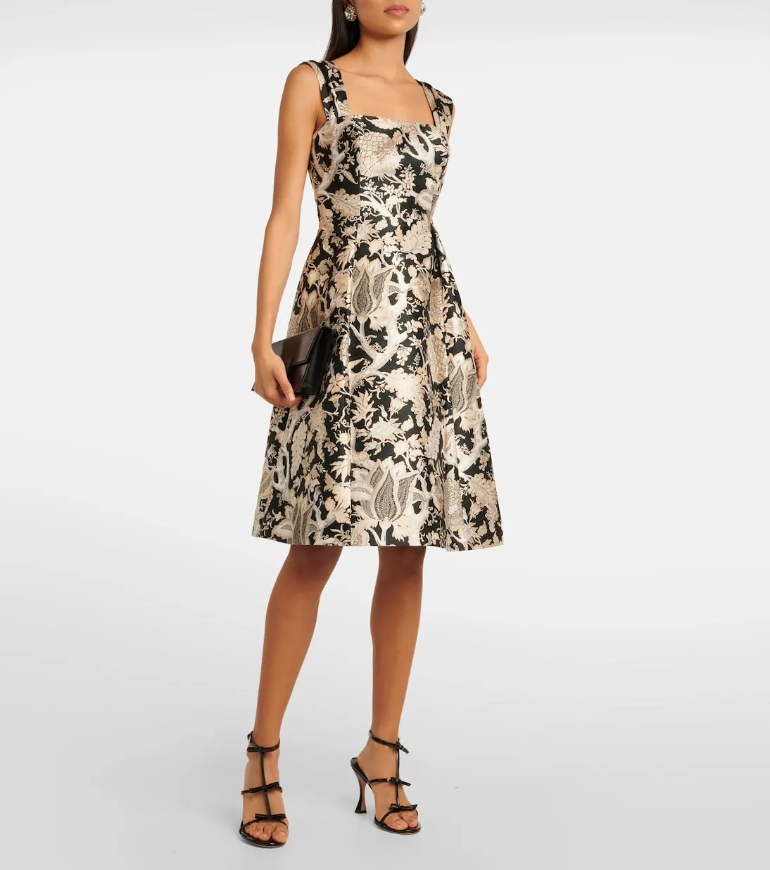 Carolina Herrera floral jacquard midi dress, multicolor