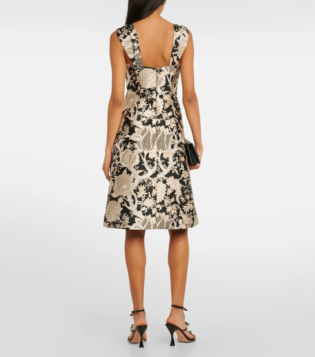 Carolina Herrera floral jacquard midi dress, multicolor