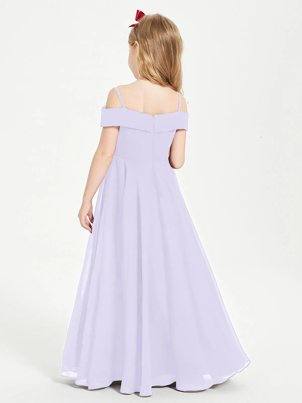 Chic Junior Bridesmaid Dresses Off the Shoulder Lilac