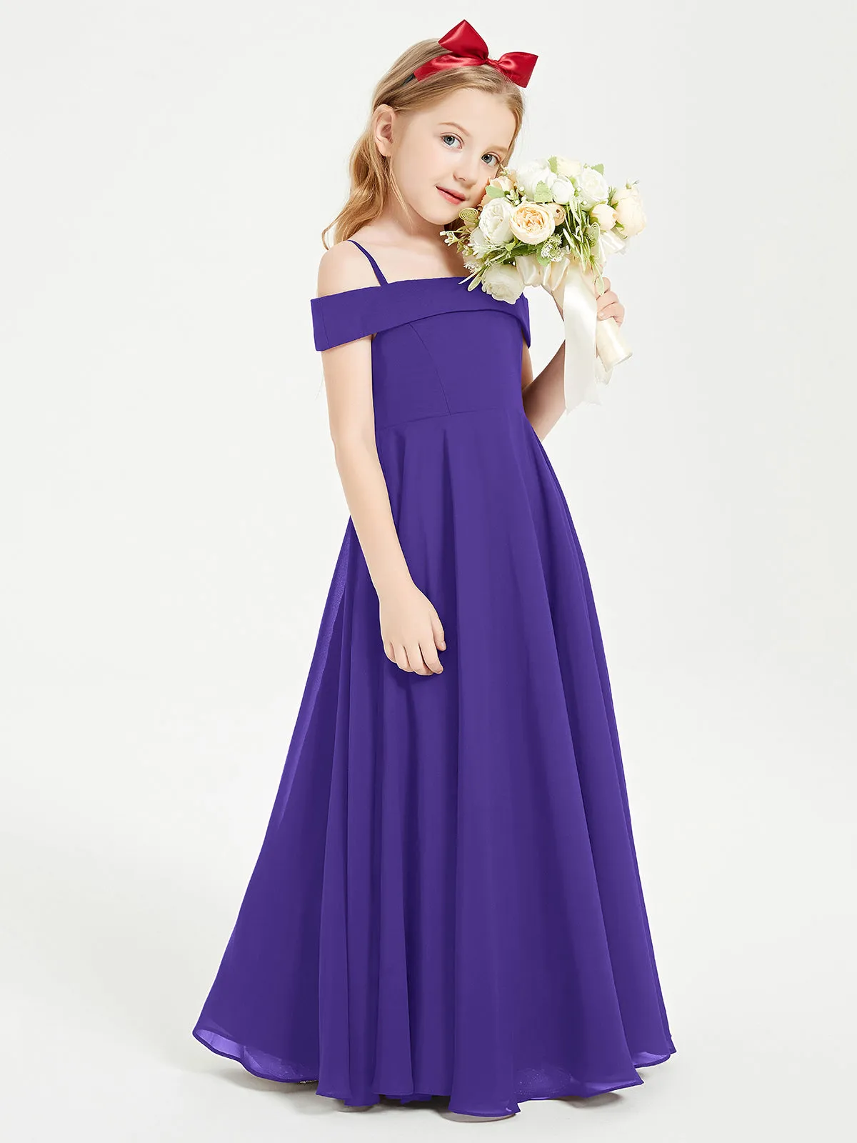 Chic Junior Bridesmaid Dresses Off the Shoulder Regency