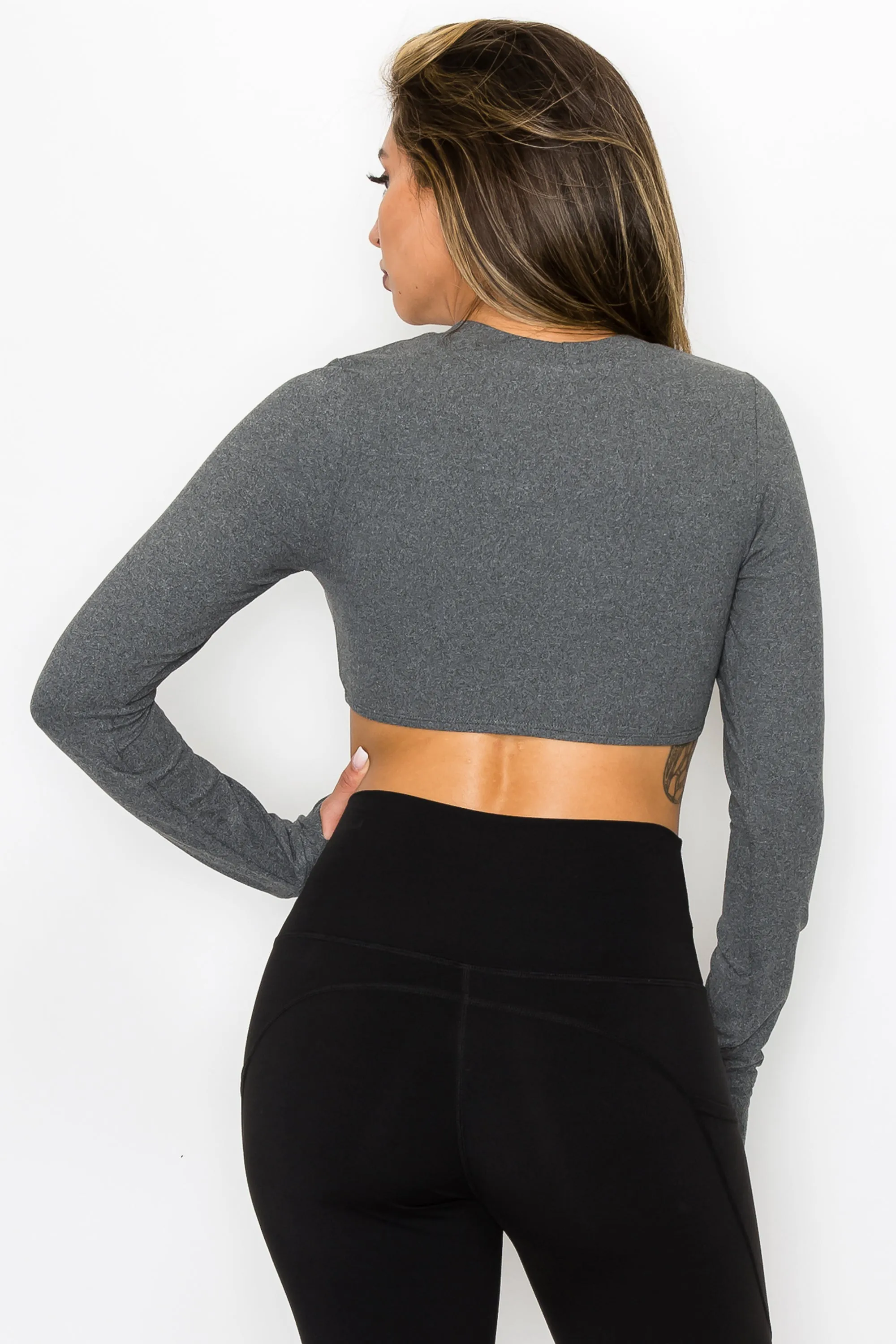 Conditioning Workout Crop Top with Thumb Loops