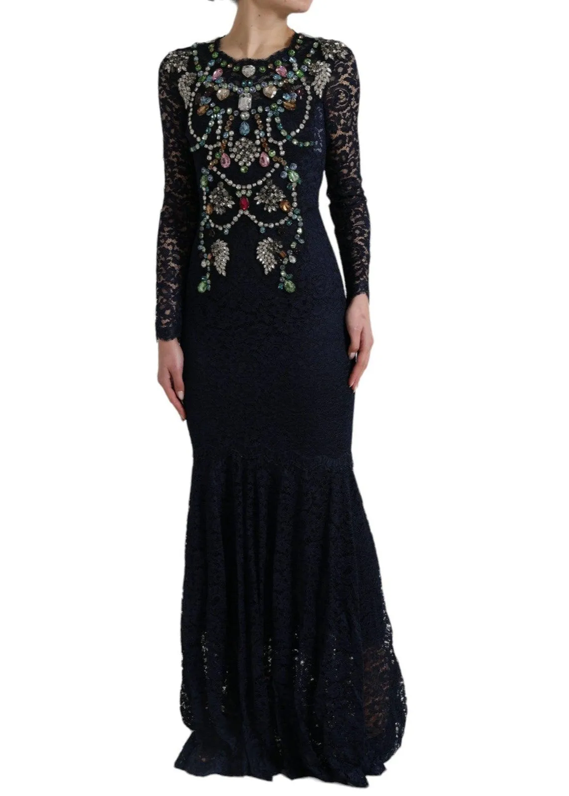 Dolce & Gabbana Crystal Floral Lace Gown