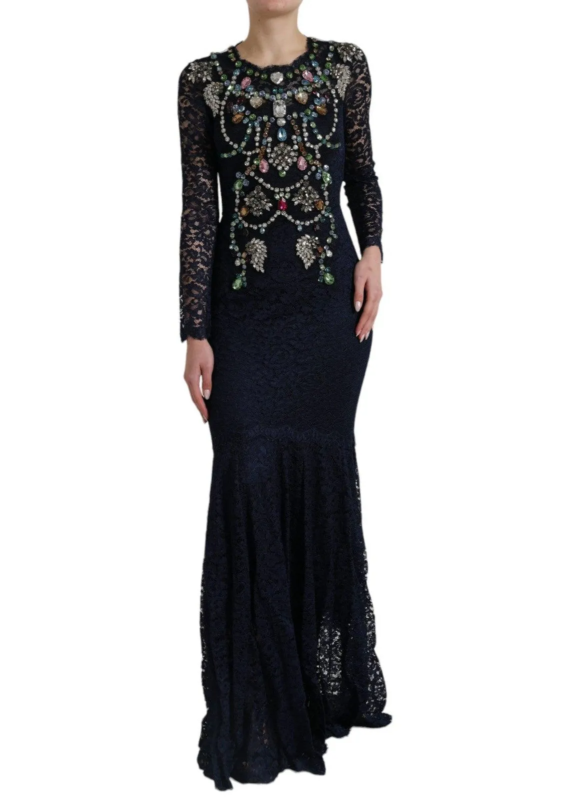 Dolce & Gabbana Crystal Floral Lace Gown