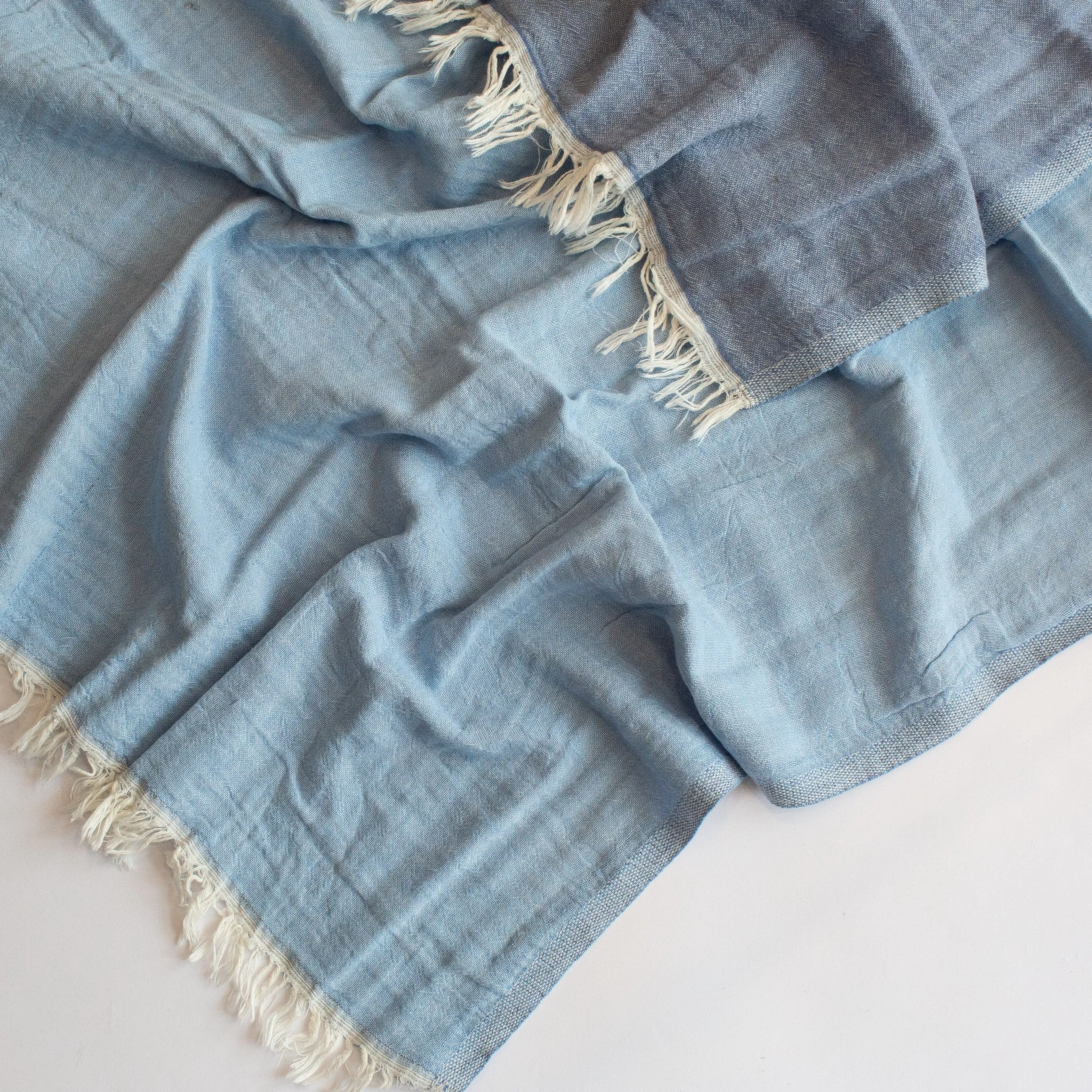 Double Gauze Beach Throw   Towel (Denim Blue)