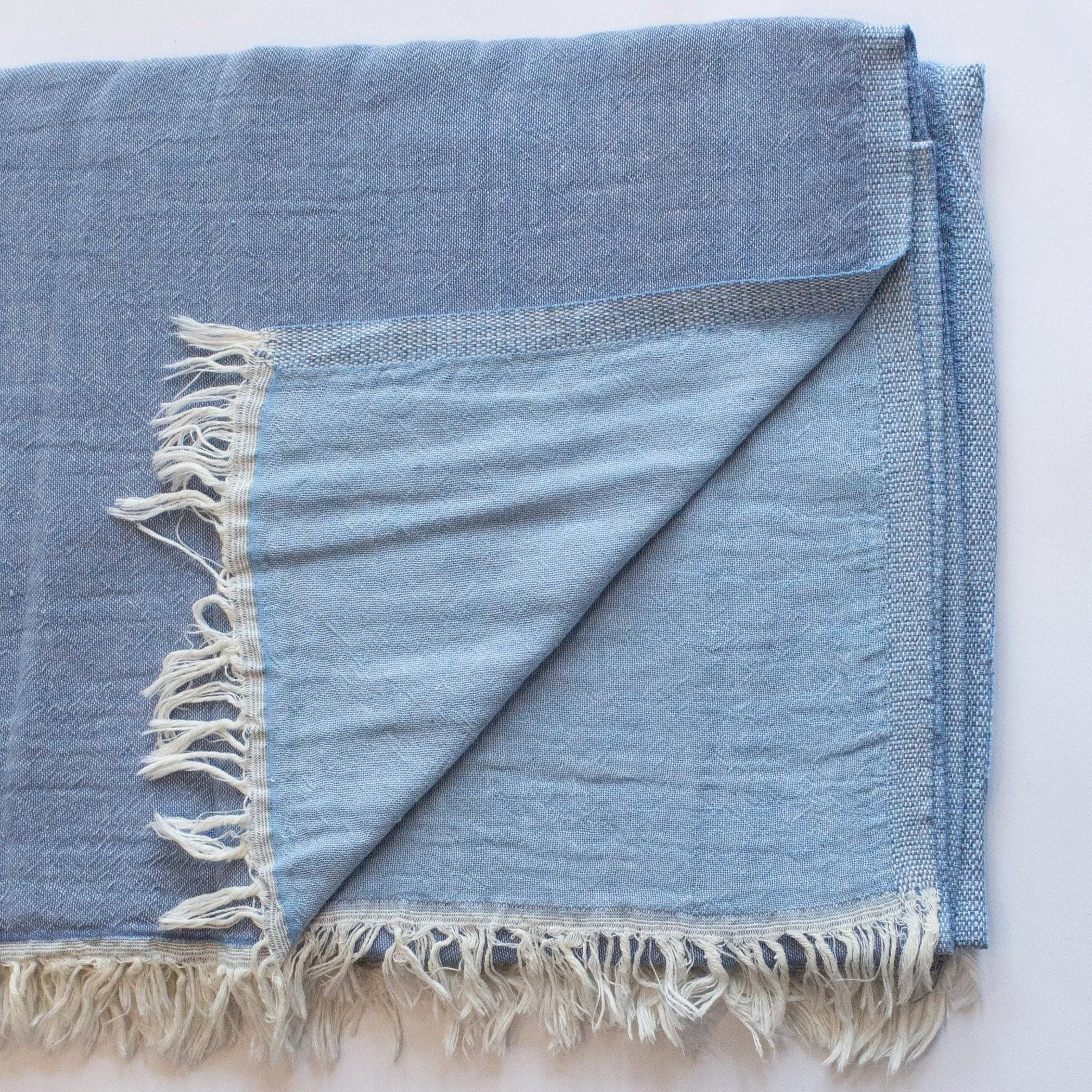 Double Gauze Beach Throw   Towel (Denim Blue)