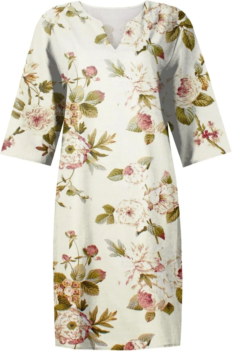 Dresses for Women Fashion Summer Polka Dot Printed Dresses Casual Comfy V-Neck Half Sleeve Fitted Dresses