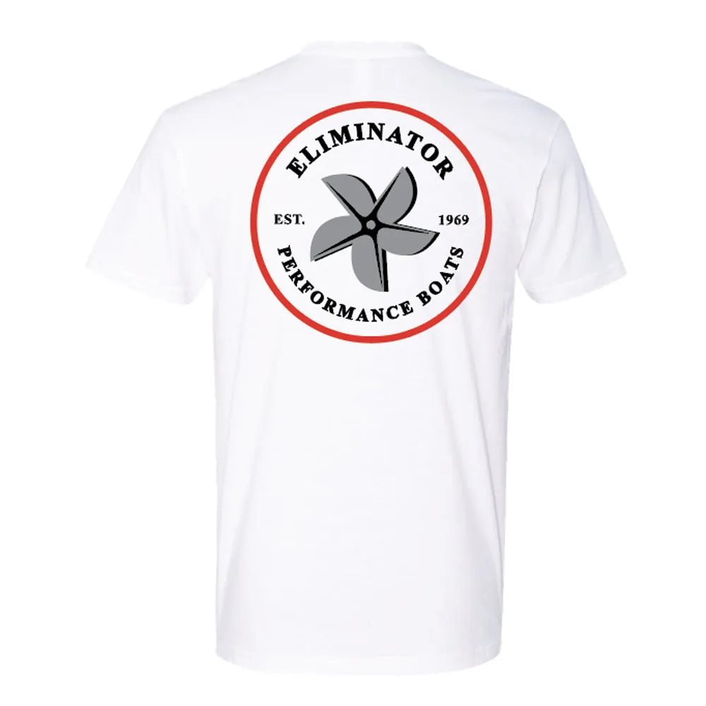 Eliminator Boats Men's Red Prop T-Shirt- White