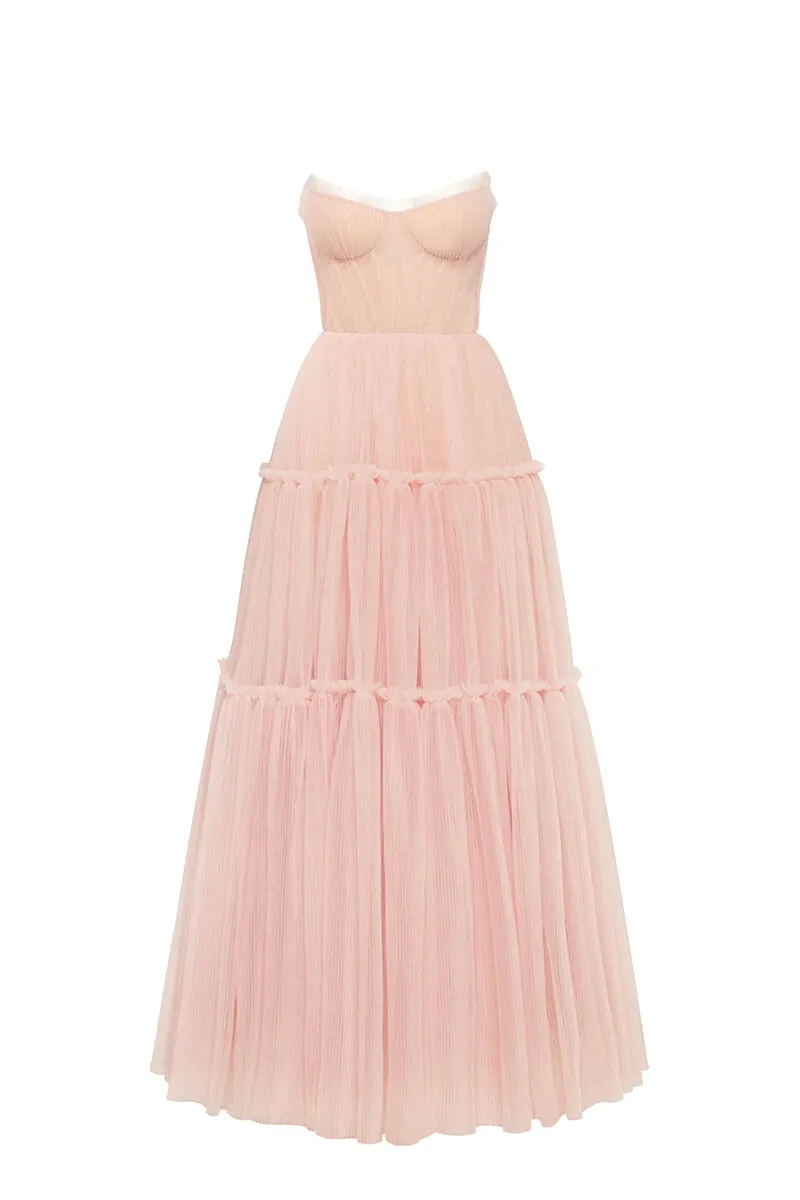 Evening Philosophy Graceful Tulle Maxi Dress