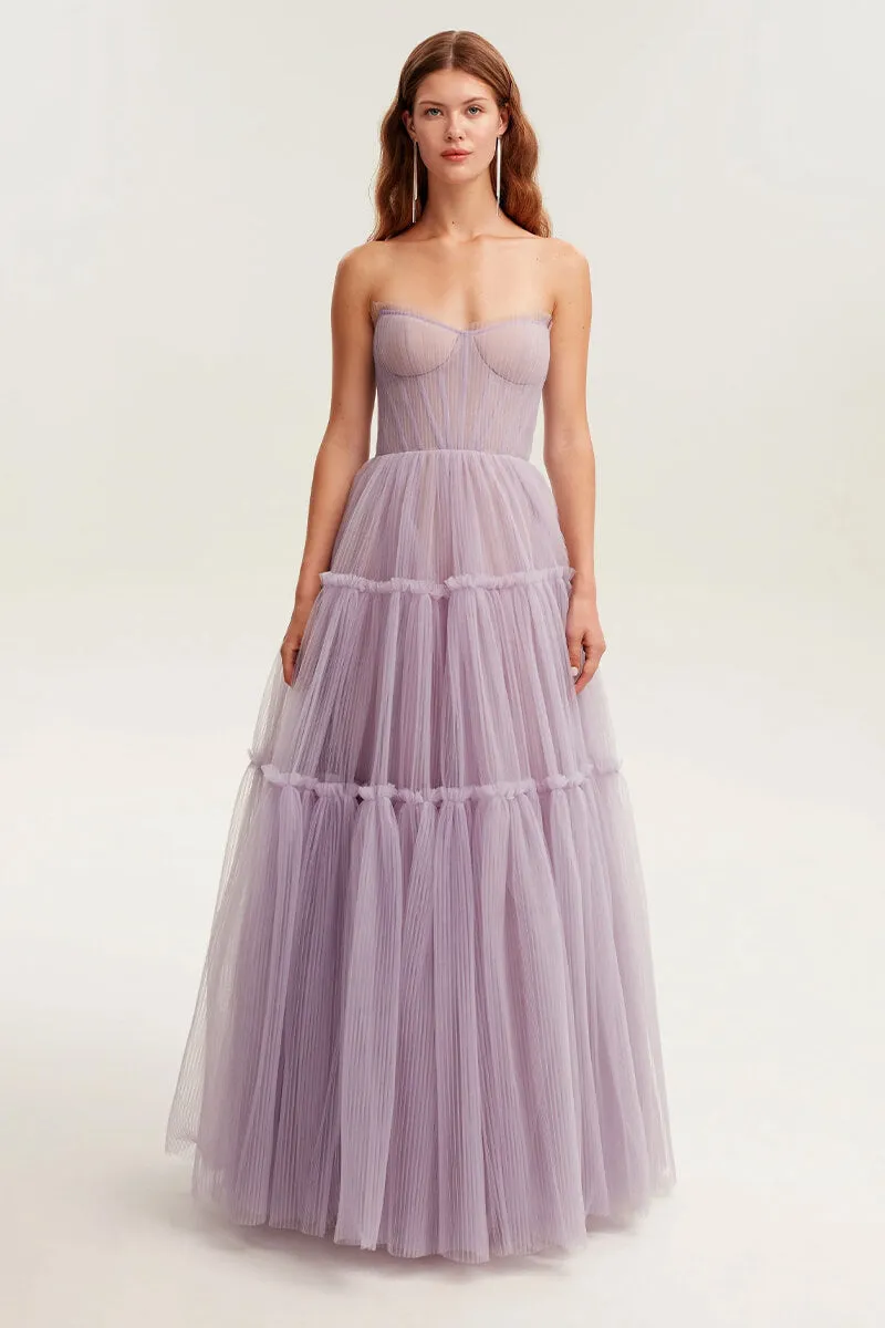 Evening Philosophy Graceful Tulle Maxi Dress