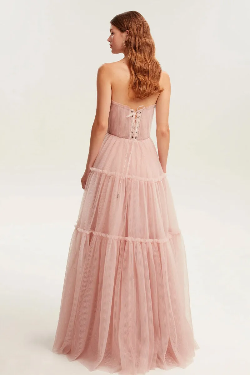 Evening Philosophy Graceful Tulle Maxi Dress