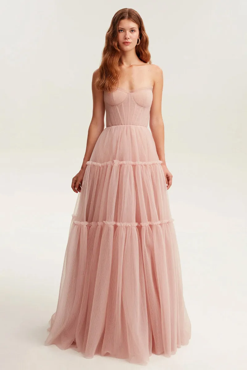 Evening Philosophy Graceful Tulle Maxi Dress