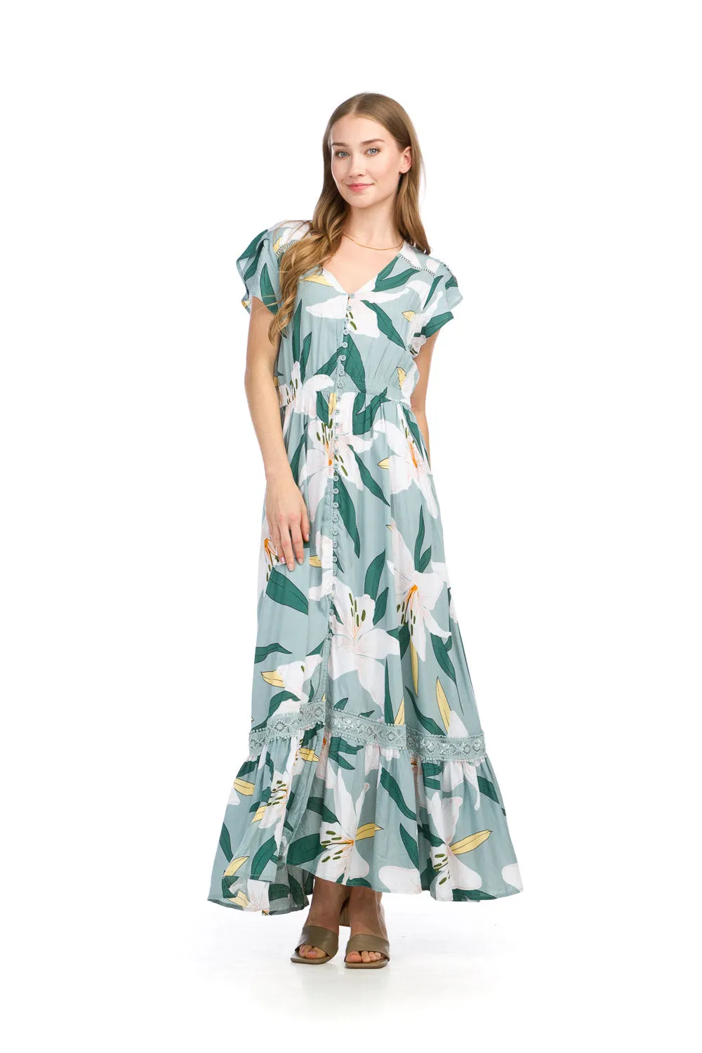 Floral Short Sleeve Maxi Dress