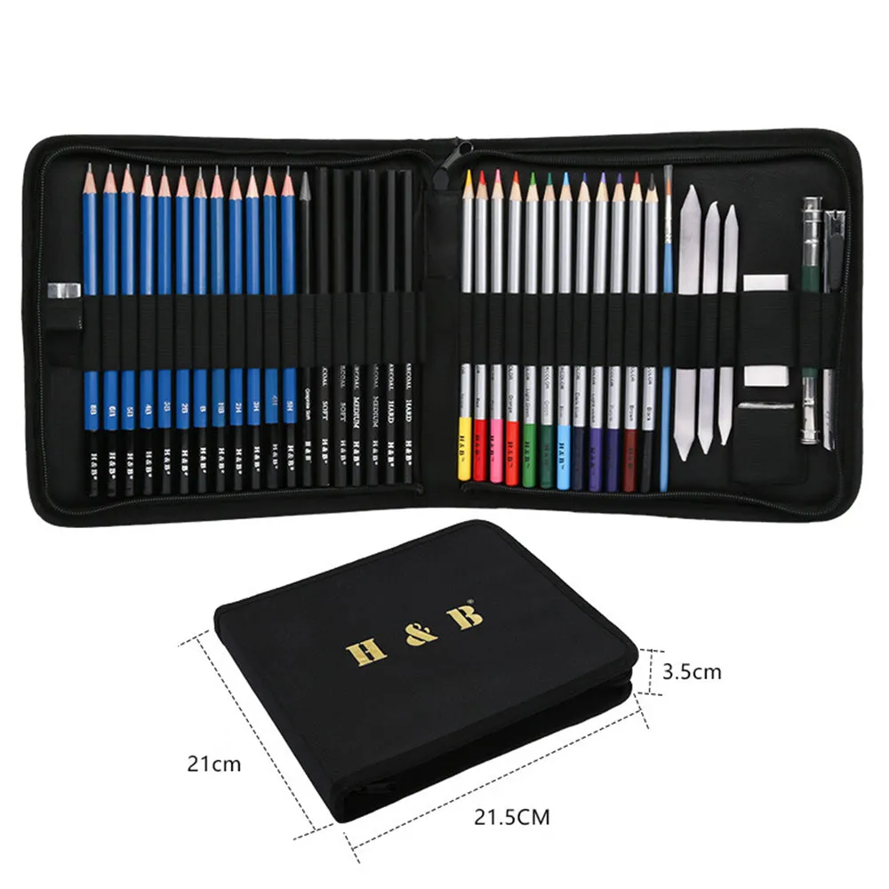 H&B 40 Piece/set Professional Drawing Kit