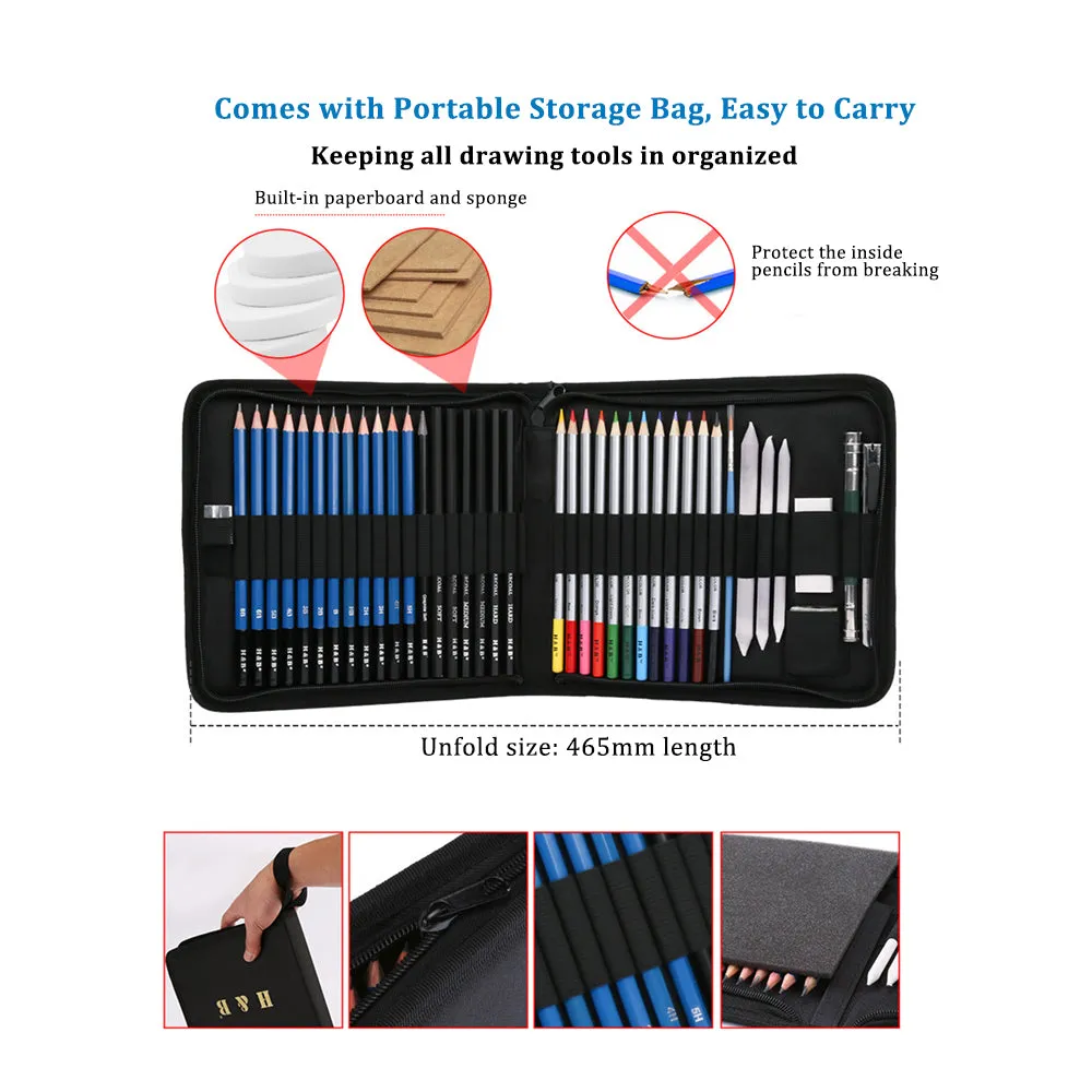 H&B 40 Piece/set Professional Drawing Kit