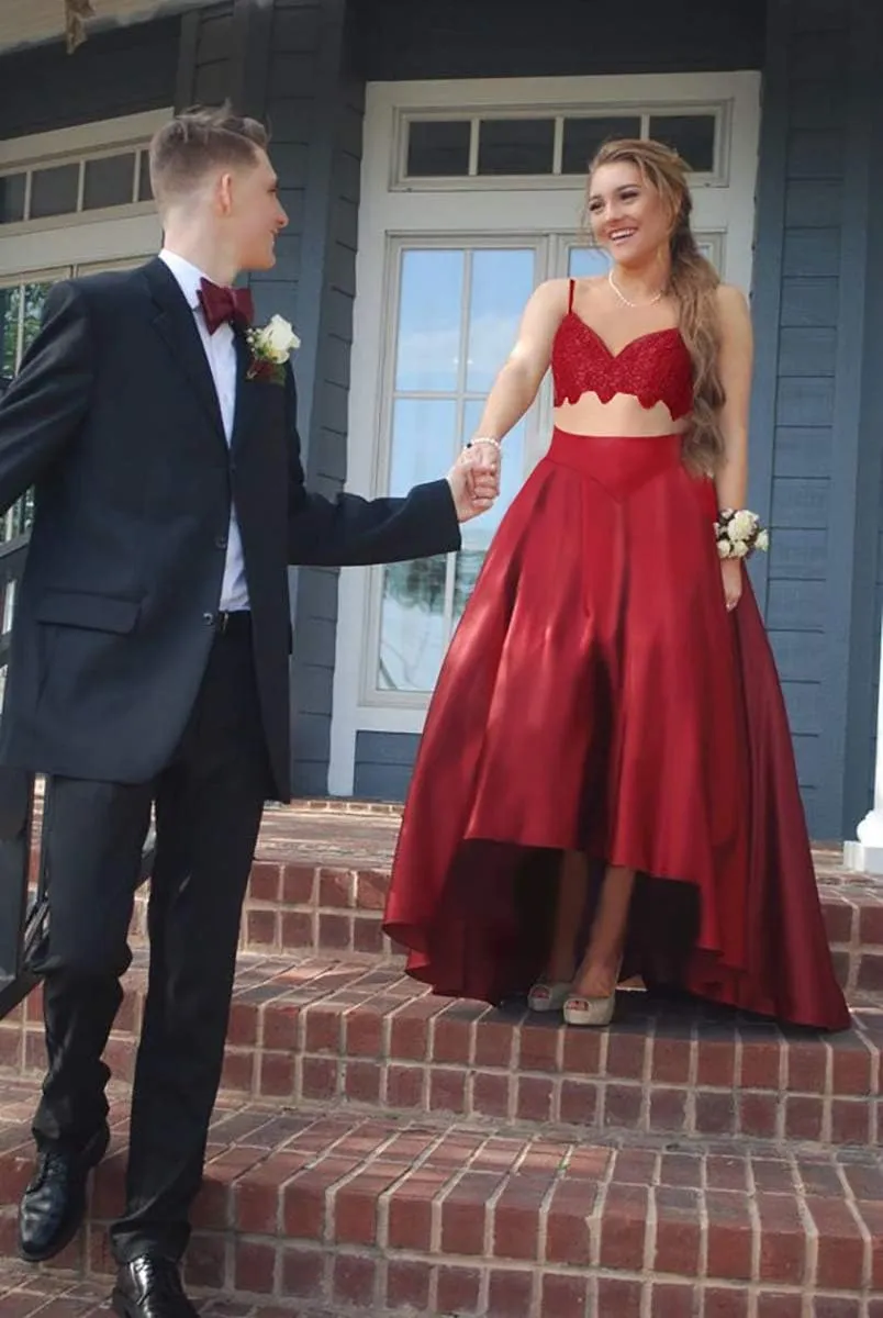 High Low Satin Skirts Pleated Maxi A Line High Waist Formal Prom Skirt Wedding Dress for Women
