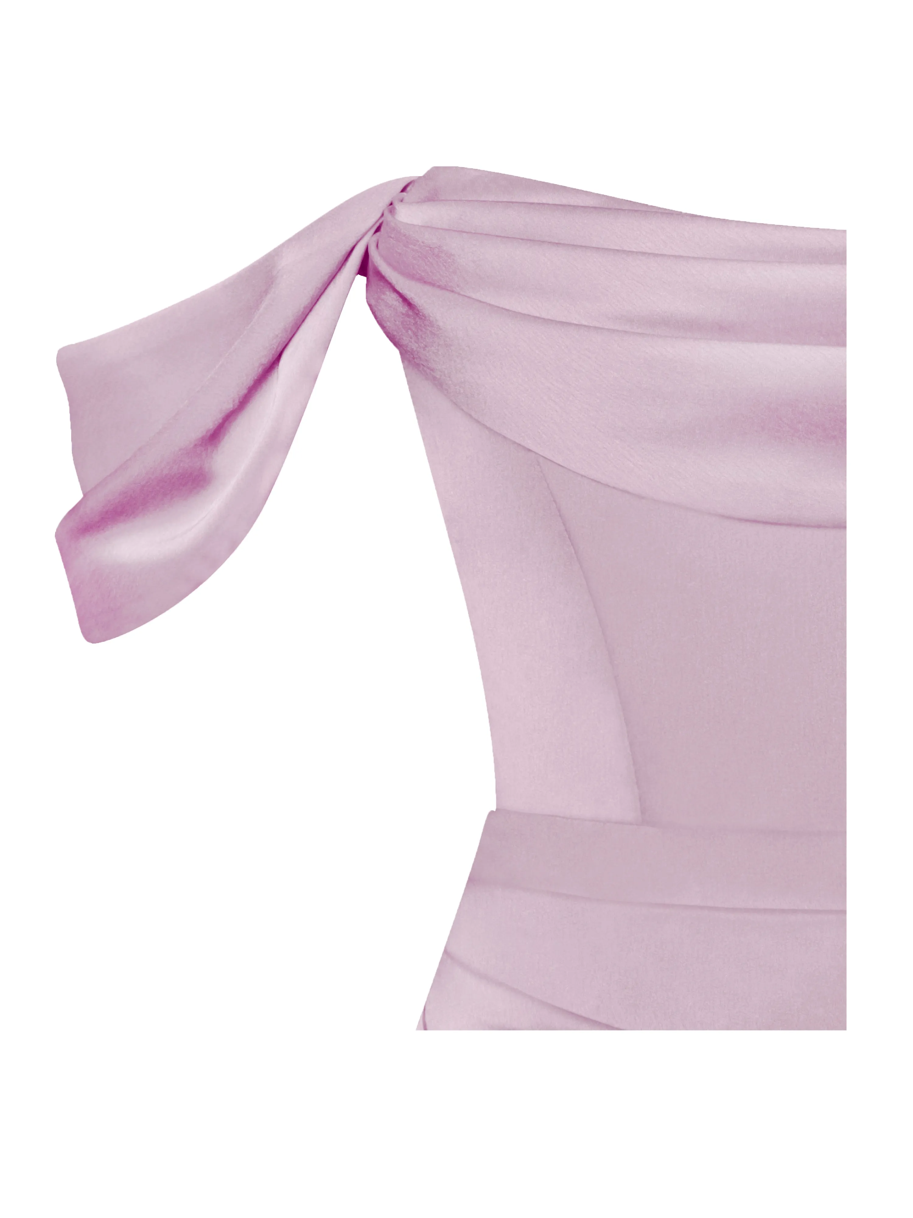 Ivona Mauve Halter Neck Graceful Double Duchess Satin Gown