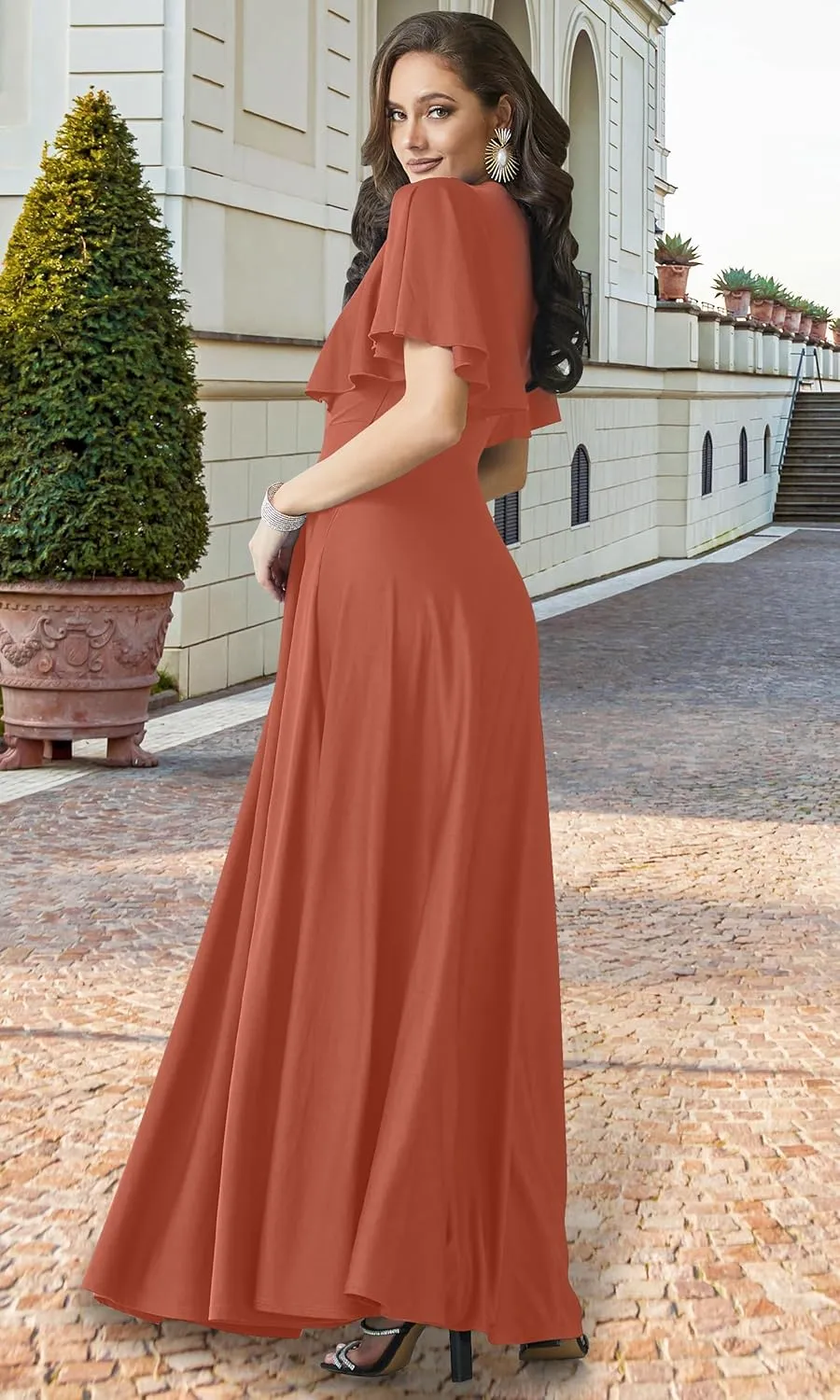 KOH KOH Womens Long Elegant Bridesmaid Evening Cocktail Modest Maxi Dress