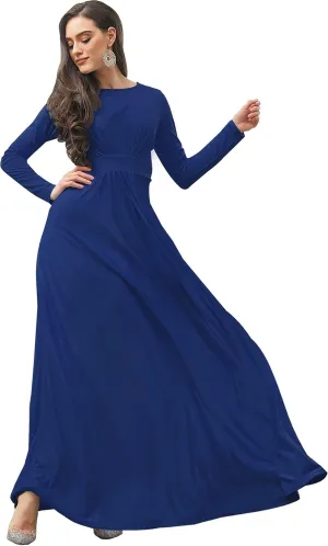 KOH KOH Womens Long Sleeve Soft Flowy Empire Waist Fall Winter Party Gown
