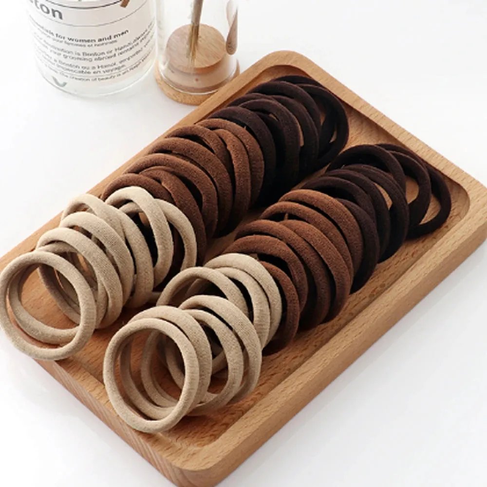 Lady Glams 50/100pcs Black Hair Bands for Women Girls Hairband