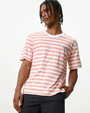 Lefties THICK STRIPE PRINTED T-SHIRT Orange/White