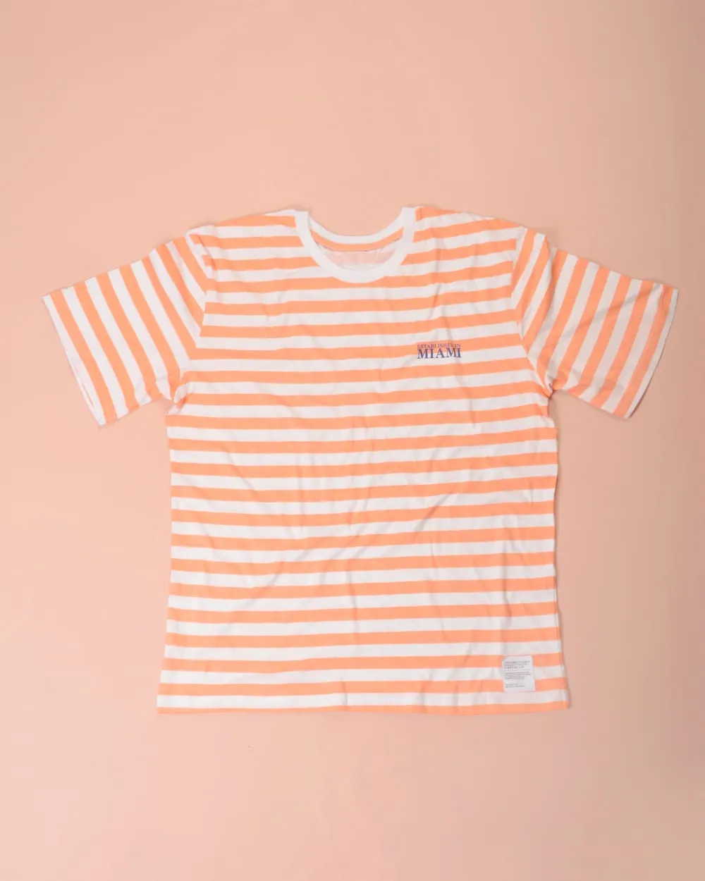 Lefties THICK STRIPE PRINTED T-SHIRT Orange/White
