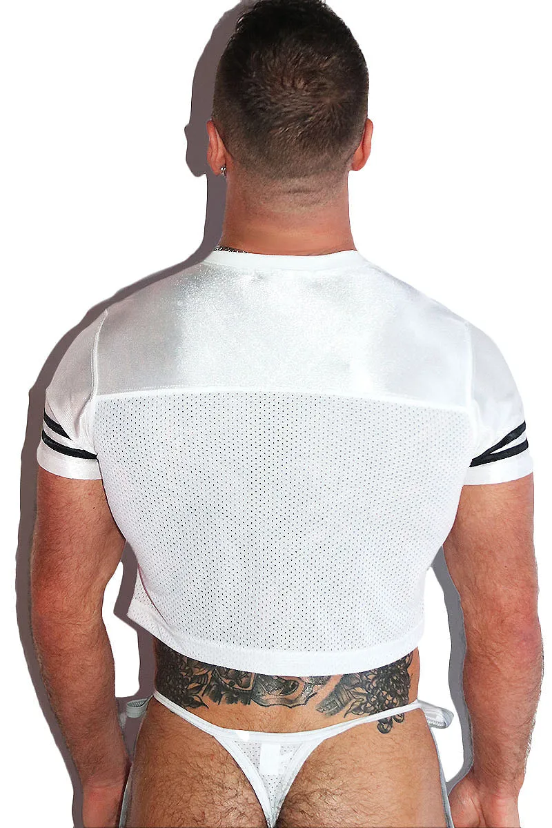 Loaded 69 Fitted Athletic Jersey Crop Tee- White