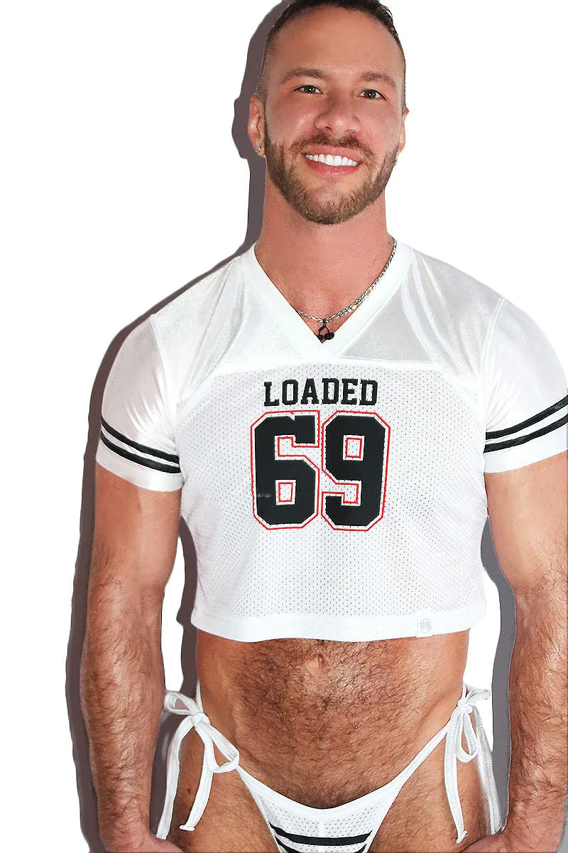 Loaded 69 Fitted Athletic Jersey Crop Tee- White