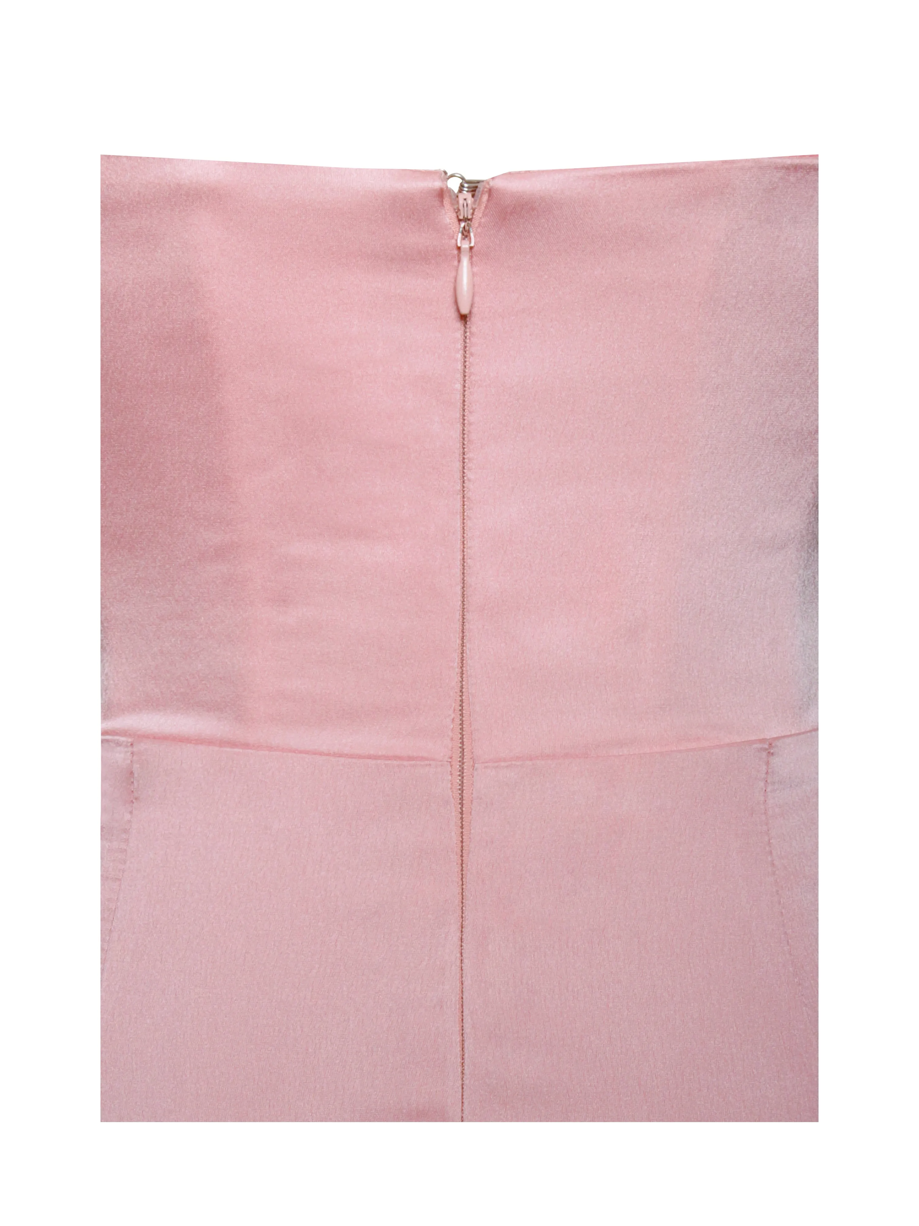 Marilyn Pink Satin Crystal Graceful Embellished High Slit Gown