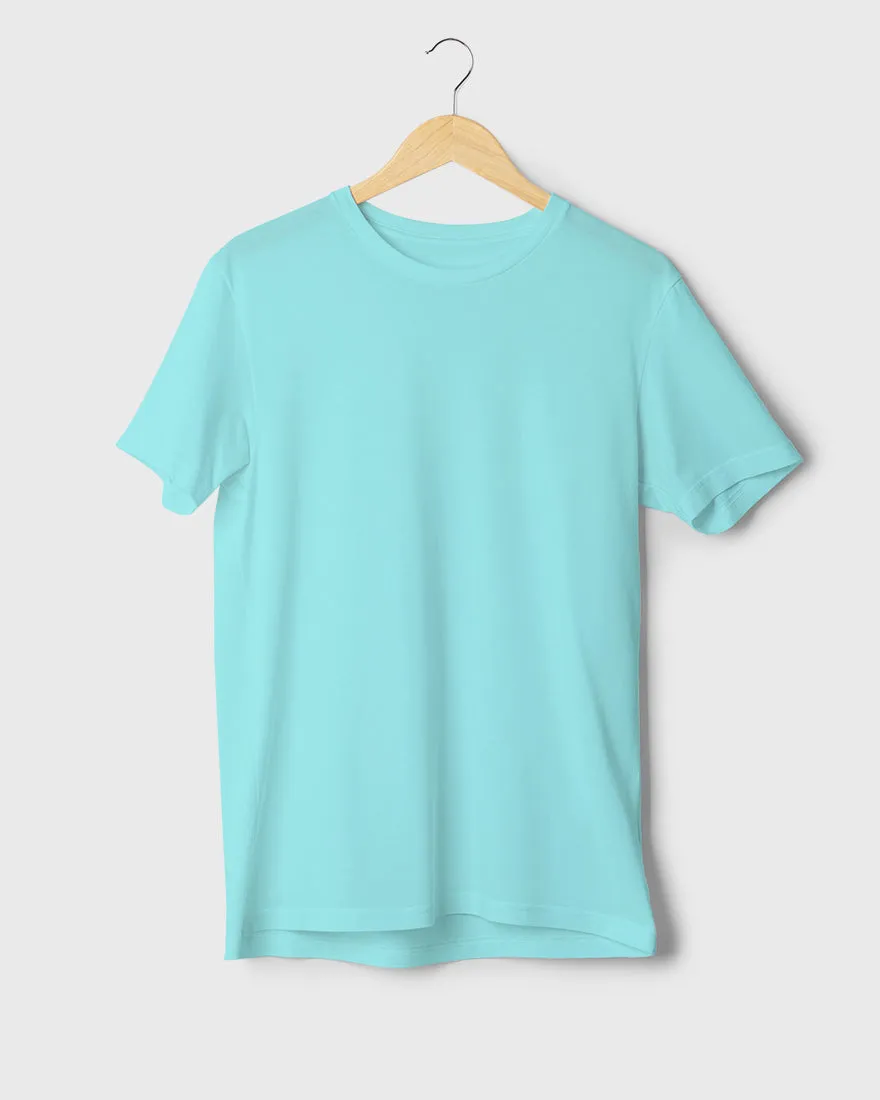 Men Regular Tshirt Plain - Lite ocean blue