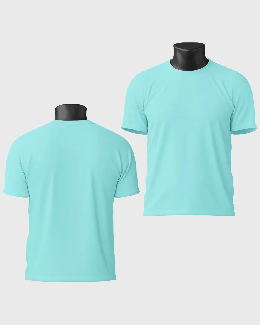 Men Regular Tshirt Plain - Lite ocean blue